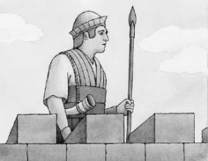 "The watchman, seeing the sword coming against the country, blows the trumpet to warn the people...He heard the trumpet blast yet refused to take warning; he is responsible for his own death, for had he taken warning he would have escaped with his life." (Ezekiel 33:3, 5; image source)