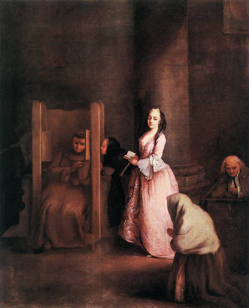 "The confession" by Pietro Longhi, ca. 1750