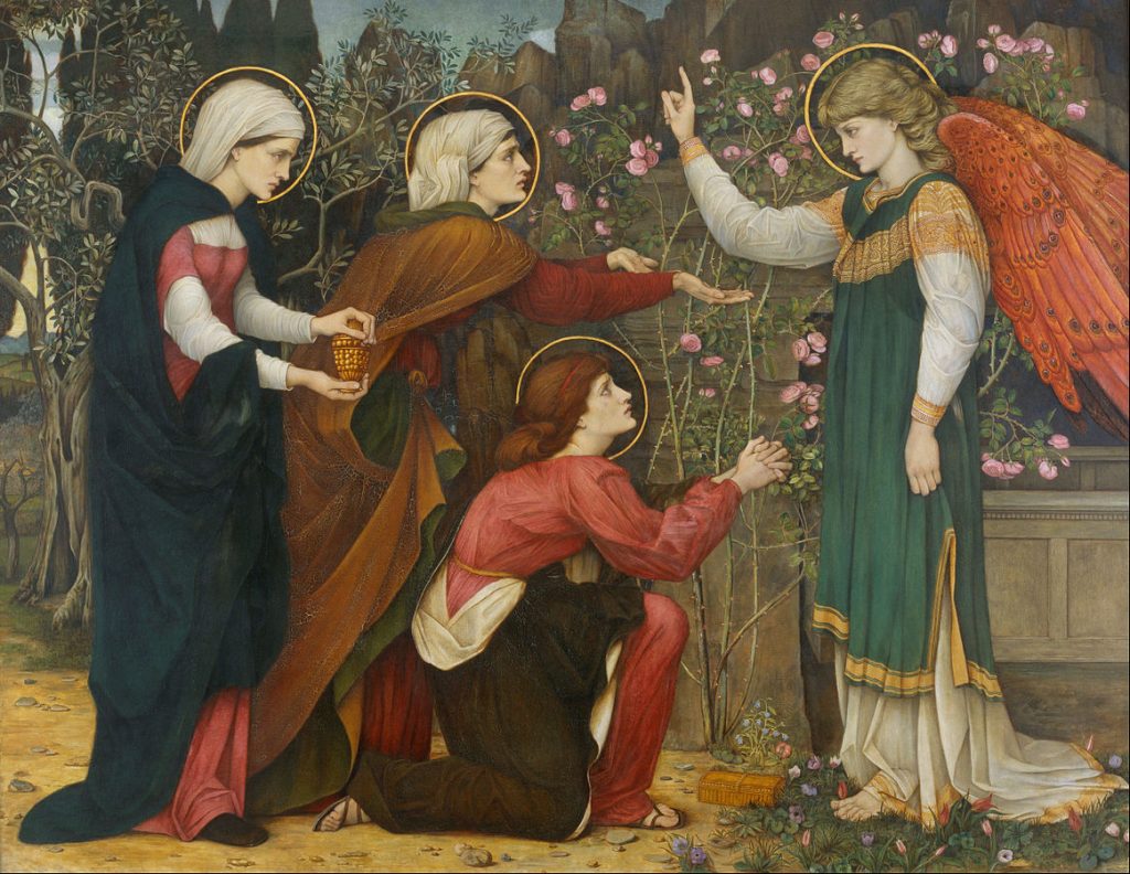 "Why seek ye the living among the dead?" St Luke 24 v5 Painting by John Roddam Spencer Stanhope (1829-1908)